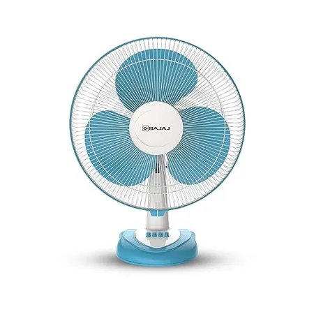 Bajaj Frore Neo Table Fan 400 MM Table fans for Home Office Aerodynamically Balanced Blades 100 CopperMotor HighAir Delivery 3 Speed Control 2 Yr Warranty Blue