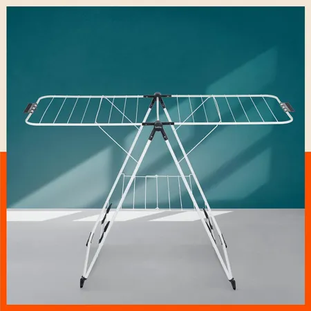 Bathla Foldable Clothes Drying Stand Neo Lighweight All Weather Resistant Alloy Steel Frame Black 2 Year Warranty