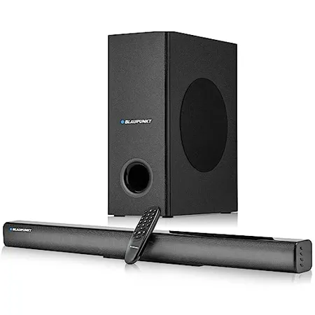 Blaupunkt Newly Launched SBW75 2 1 Soundbar with Subwoofeer I 75W RMS I 4 Full Range Speaker I Bluetooth I AUX I USB I Remote Control with Equalizer