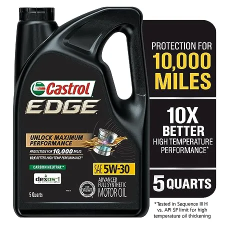 Castrol 03084 Edge 5W 30 Advanced Full Synthetic Motor Oil 5 Quart