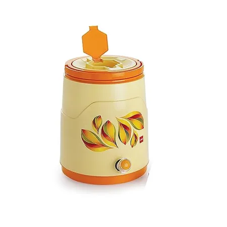 Cello Fountain Pastic Insulated Water Jug Thermos Jug Inner Stainless Steel Jug Hot Cold Easy to Carry 7 5 litres Orange
