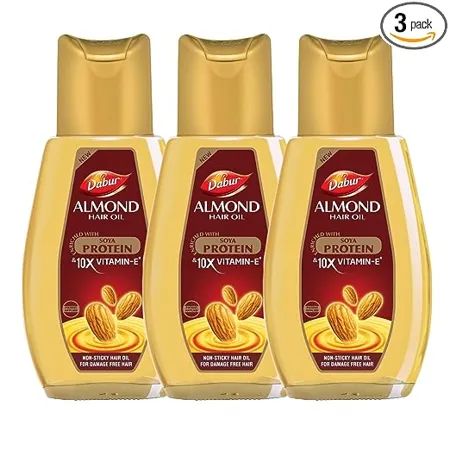 Dabur Almond Hair Oil 900ml 300ml 3 Provides Damage Protection Non Sticky Formula For Soft Shiny Hair With Almonds Keratin Protein Soya Protein 10X Vitamin E