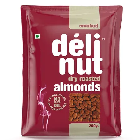 Delinut Dry Roasted Almonds Smoked 200gm