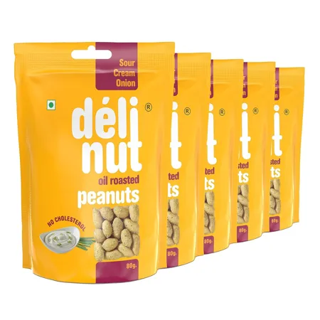 Delinut Oil Roasted Peanuts Sour Cream Onion 400gm