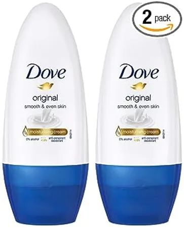 Dove Original Deodorant Roll On For Women Antiperspirant Underarm Roll On Removes Odour Keeps Skin Fresh Clean Alcohol Free Paraben Free 50 ml Pack of 2 