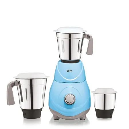 Echt RC 5s Mixer Grinder 550 Watt 3 Stainless Steel Jars Wet Jar 1500 ml Multipurpose Jar 1000 ml Chutney Jar 300 ml with 3 Speed Control with 2 years warranty Blue