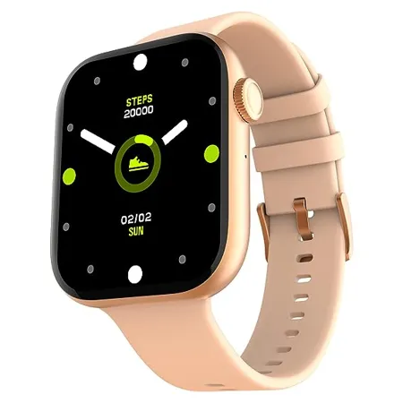 Fire Boltt Ring 3 Smart Watch 1 8 Biggest Display with Advanced Bluetooth Calling Chip Voice Assistance 118 Sports Modes in Built Calculator Games SpO2 Heart Rate Monitoring Rose Gold 