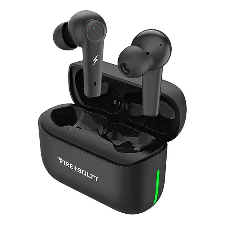 Fireboltt Fire Pods Vega 811 TWS earbuds with captivating RGB lights Bluetooth 5 3 Gaming Mode Quad Mic ENC and voice assistance Black 