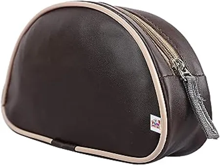 Fun Homes Soft Leather Travel Toiletry Organizer Dopp Kit Water Resistant Shaving Bag for Toiletries Accessories Brown 