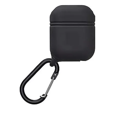 GADGETSWRAP Edition Silicone Case Protector Sleeve Pouch Case Cover with Hook Compatible with Airpods 1st Gen Earphone Shell Black
