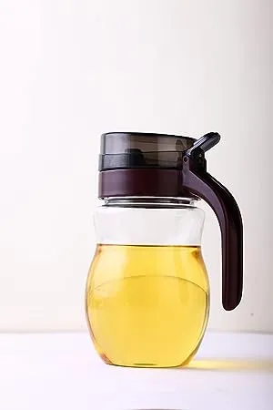 GANESH Multipurpose Handy Oil Pourer Food Grade Plastic Olive Oil Easy Flow Vinegar Dispenser Transparent Portable Dust and Leak Proof Jar Multicolour 650 ML 