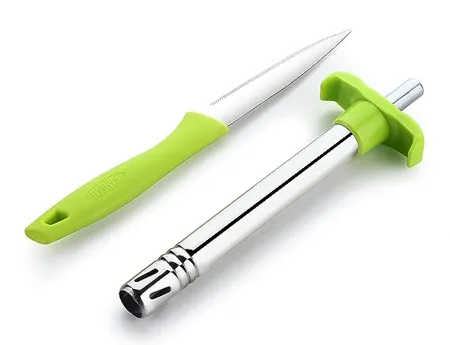 Ganesh Gas Lighter with Free Knife Silver