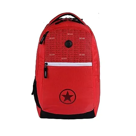 Gear Rockstar 34 L Water Resistant School Bag Casual Backpack Daypack Travel Backpack Kids Bag College Bag for Boys Girls Men Women Red 