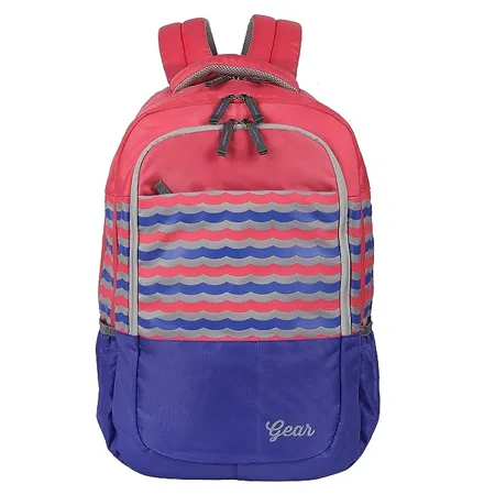 Gear Vibes 29 Ltrs Purple Pink School Backpack with 3 Compartments BKPVBES3C080