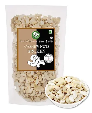 Go Vegan Cashews Nuts Broken 4 Pieces 1kg Kaju Tukadi