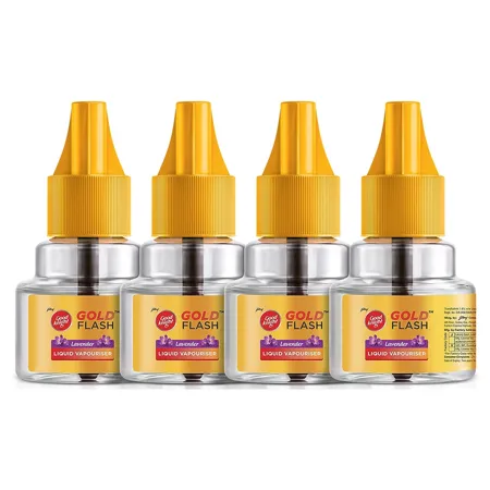 Good knight Gold Flash Liquid Vapourizer Mosquito Repellent Refill Lavender Fragrance Pack of 4 45ml each 
