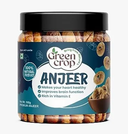 Green Crop Premium Dried Afghani Anjeer 500g Pack of 1 Dry Figs for Weight Management Digestion Immunity Good Health Rich in Dietary Fiber