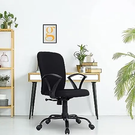 Green Soul Seoul X Office Chair Mid Back Mesh Ergonomic Home Office Desk Chair with Comfortable Spacious Seat Rocking tilt Mechanism Heavy Duty Metal Base Black 