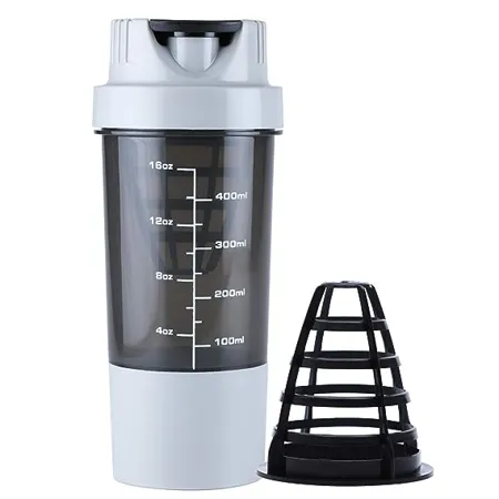 HAANS Shakeit Protein Shaker Bottle 500ml Color Grey Plastic Pack of 1 
