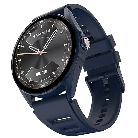 HAMMER Cyclone 1 39 Round Dial Smart Watch with Calling Function High Refresh Rate Multi Sports Modes Spo2 HR Voice Assistant Navy Blue 