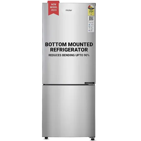 Haier 237 L 2 Star Frost Free Double Door Bottom Mount Refrigerator 2023 Model HEB 242GS P Moon Silver Convertible 
