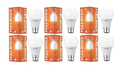 Halonix 10W B22D Led White Bulb Pack of 6