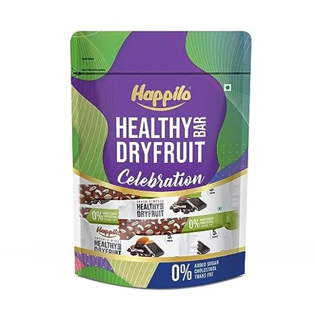 Happilo Celebration Choco Almonds Healthy Dry Fruit Energy Bar 35gx6 Healthy Snack High in Protein Nuts No Added Sugar Vegan Tasty as a Desert No Preservatives For Energy Fitness Immunity