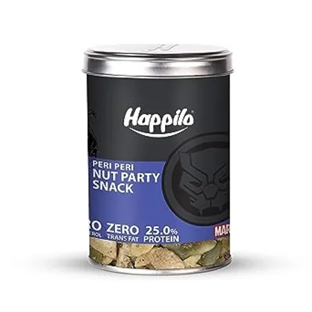 Happilo Marvel Black Panther Edition International Peri Peri Nut Party Snack 150g 25 Protein Healthy Snacks with Roasted Cashews Pumpkin Seeds Roasted California Almonds