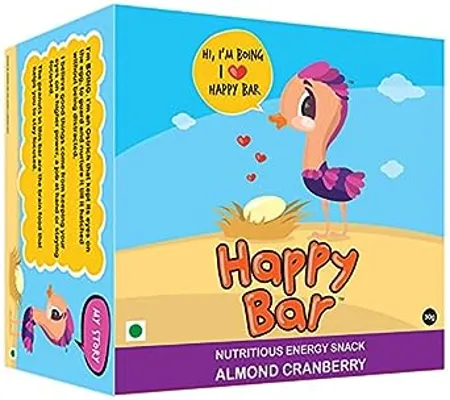 Happy Bar Almond Cranberry Bar 30g X 6 Bars