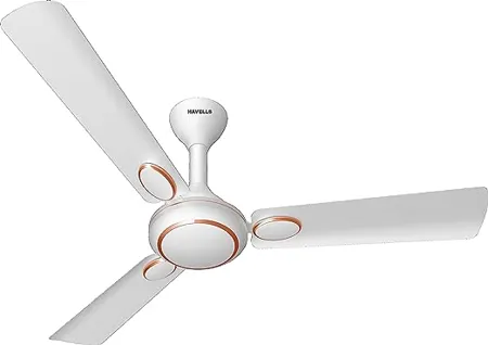 Havells Fusion Prime ES 1200mm Decorative Ceiling Fan with 100 Pure Copper Watt 52 Air Flow 220 cmm Speed 350 RPM 65 dB Pearl White 