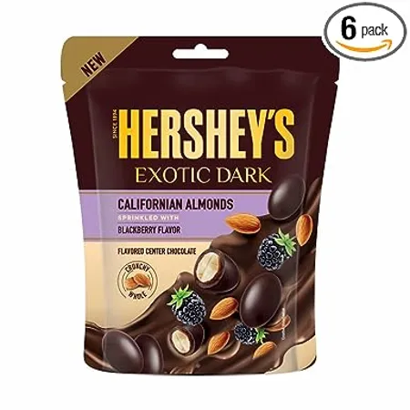 Hershey s Exotic Dark Chocolate Californian Almond Sprinkled with BlackBerry Flavor 30g Pack of 6 