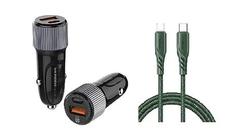 INICIO 36W USB C PD QC3 0 2 Port Car Charger Type C to iPhone MFi Certified Cable 2m Fast Charging PD Compatible for iPhone 14 13 12 Pro Max Mini 11 XS Max X XR 8 Plus 8 SE iPad Airpods More Black