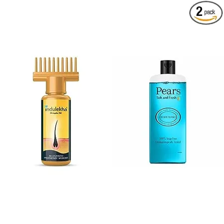 Indulekha Bhringa Hair Oil 100ml Pears Soft and Fresh Shower Gel 250ml