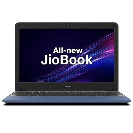 JioBook 11 2023 NB1112MM BLU Mediatek 8788 Octa core 2 GHz ARM Mali G72 MP3 800 MHz 29 5cms 60 Hz Thin and Light Laptop 4 GB LPDDR4 64 GB eMMC JioOS 4G LTE Dual Band Wi Fi Blue 990 GMS 