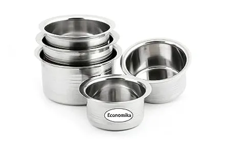KCL Ekonomica Stainless Steel Kitchen Tope Induction Standard Utensils Cookware Set 5 Capacity 500 ml 750 ml 1000 ml 1500 ml 2000 ml 