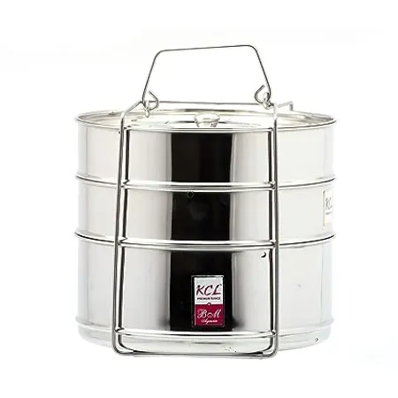 KCL Stainless Steel Cooker Separator Suitable for 10 litres Prestige Outer Lid Pressure Cookers 3 Containers with Lifter 