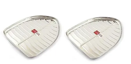 KCL Stainless Steel Leaf Shaped Banana Plates Dinner Plates Lunch Plates 6 Unit Diameter 23 5 Cms No 0 2 
