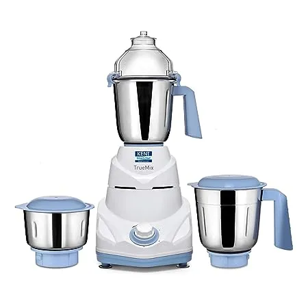 KENT 16064 TrueMix W 750W Pulse Function Auto Shut Off 3 Stainless Steel Jars for Blending Grinding Making Chutney