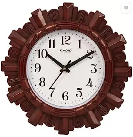 Kadio Analog 24 5 cm X 24 5 cm Wall Clock Maroon with Glass Standard 
