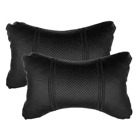 Kandid Black Football Design Car Neck Rest Cushion with Adjustable Straps 531