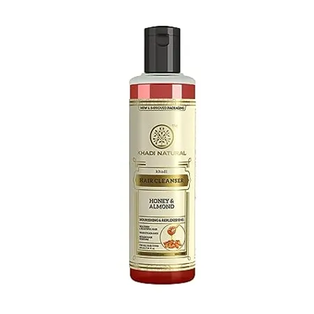 Khadi Natural Honey Almond Hair Shampoo for Controlling Hair Fall Natural Shampoo for Healthy Shiny Hair Suitable for All Hair Types 210ml