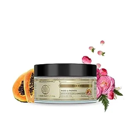 Khadi Natural Rose Papaya Face Scrub Ayurvedic Scrub for Face Moisturizing Face Scrub Face Scrub for Removing Blackheads Free From Harsh Chemicals Suitable for All Skin Types