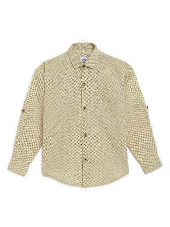 Kidling Kids Printed Fawn Cotton Blend Shirt for Boys