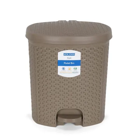 Kolorr Magnum Plastic Pedal Dustbin Medium Size Trash Can Garbage Waste Bin with Lid for Home Kitchen Office Bathroom Washroom 6 Liters LT Brown 