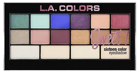L A COLORS Sweet 16 Color Eyeshadow Palette Shimmery Finish Playful 20g Multicolor 