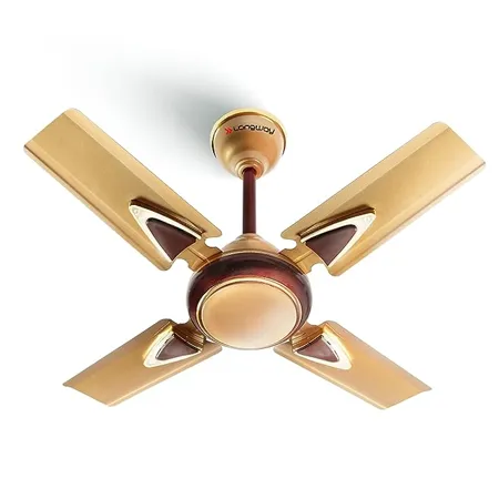 LONGWAY Starlite 1 P1 600 mm 24 inch Ultra High Speed 4 Blade Anti Dust Decorative 5 Star Rated Ceiling Fan Golden Beige Pack of 1 