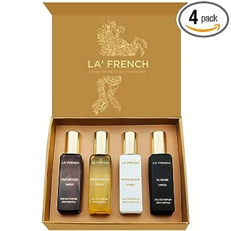 La French Oudh Perfume Gift Set 4x20ml Extra Long Lasting Oud Perfume Scent Eau De Parfum Adventure Oud Romance Oud Al Hisan Oud Woody Unisex Gift Set Oudh Gift Set Pack 