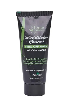 Lass Naturals Activated Bamboo Charcoal Peel Off Mask With Vitamin C E 60 gm Skin Care