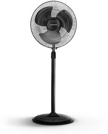 Longway Speedy P1 400 mm 16 inch Ultra High Speed 3 Blade Anti Dust Decorative Star Rated Pedestal Fan Black Pack of 1 