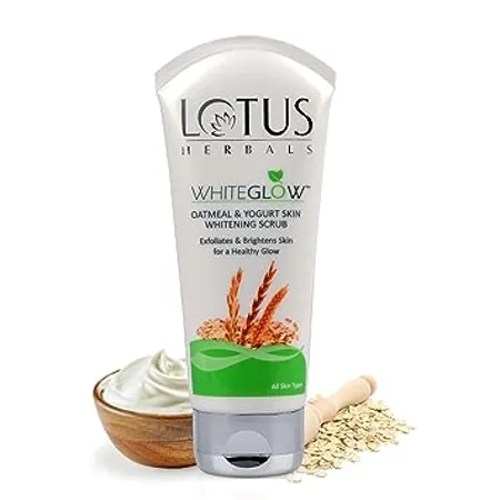 Lotus Herbals White Glow Oatmeal And Yogurt Skin Whitening Scrub 100g